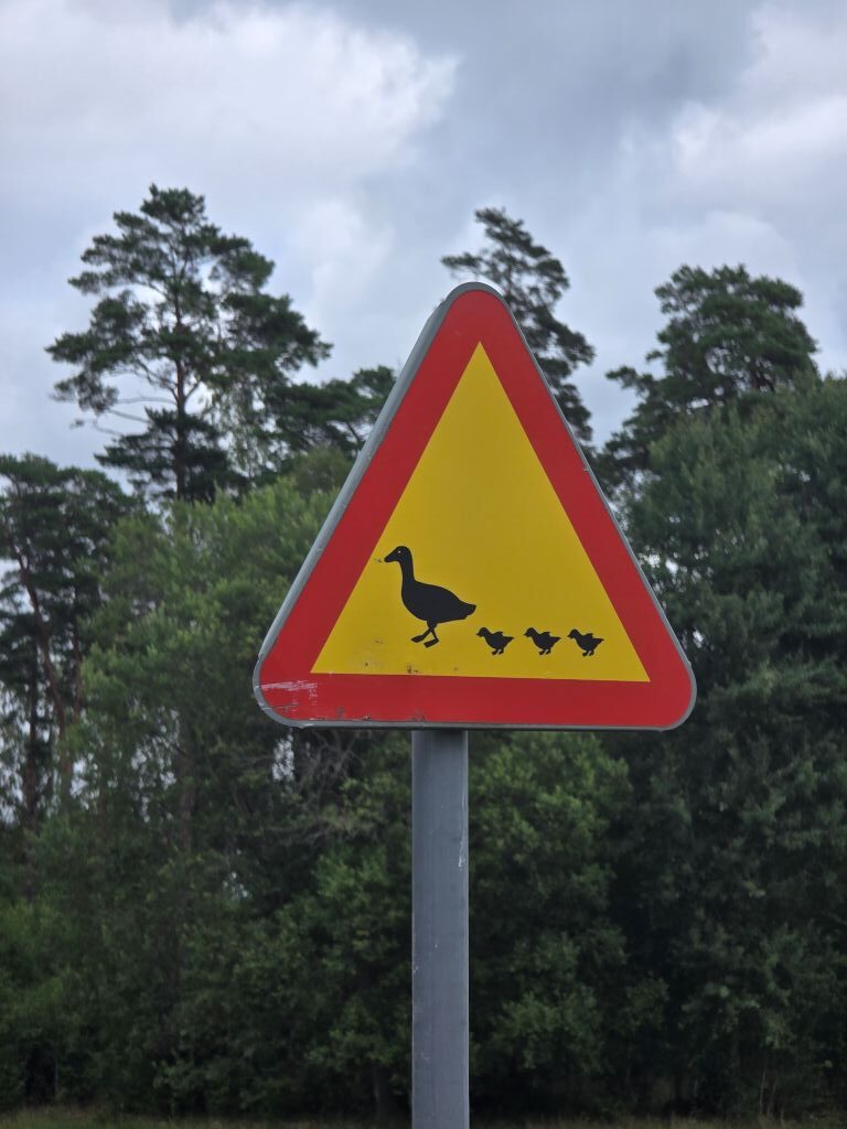Schild am Eingang zum Elinge Älgpark in Hamneda